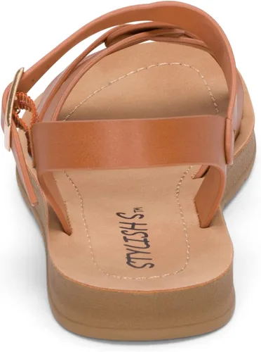 Miniatura 5 de STYLISH S KALI-K Sandalias cómodas de suela acolchada con tiras y puntera abierta para niñas pequeñas