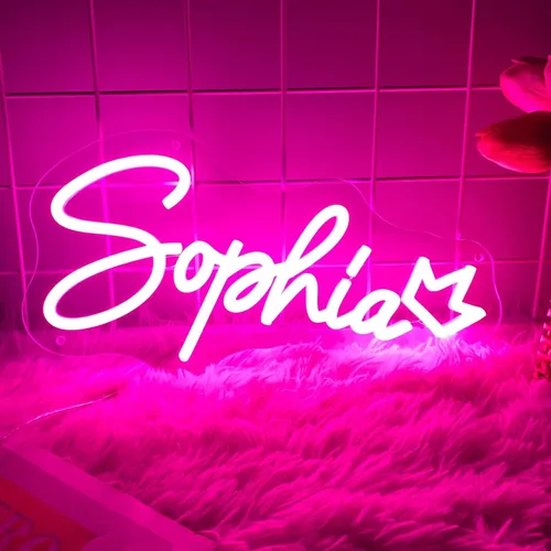 Miniatura 9 de Letrero de neón personalizado, letrero de neón LED personalizable para decoración de pared de dormitorio, letrero de nombre de neón regulable