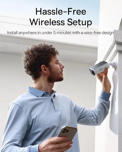 Miniatura 7 de Baseus Cámaras de seguridad solares inalámbricas para exteriores S1 Lite Kit de 4 cámaras, Solocam 2K, potencia continua, visión nocturna a
