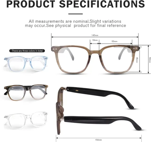 Miniatura 7 de Al - Lentes inteligentes para mujeres y hombres, impulsados por IA mediante grabación en vivo, interpretación simultánea, lentes de traducción