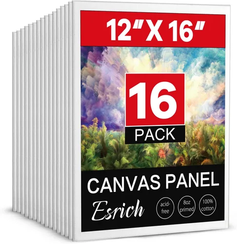 Miniatura 13 de ESRICH Tableros de lienzo para pintar de 8 x 10 pulgadas, paquete de 56 lienzos a granel de 8 x 10 pulgadas para pintar, paneles de lona de algodón