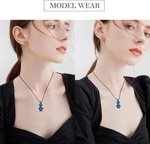 Miniatura 5 de mingkejw Cremación astronauta collar urna conmemorativa joyería colgante urna de cremación cenizas collar conmemorativo para niños y humanos.