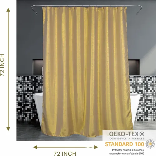 Miniatura 5 de Cortinas de ducha doradas para baño: cortina decorativa de ducha de tela brillante con purpurina - cortina de baño lujosa, elegante, elegante