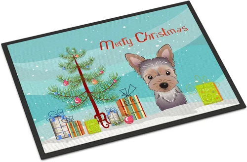 Miniatura 133 de Caroline's Treasures BB1616MAT - Tapete para puerta delantera de árbol de Navidad y sabueso afgano de 18 x 27 pulgadas, para interiores