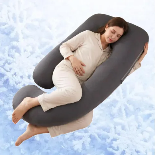 Miniatura 13 de ALLOPERA Almohada de embarazo de 57 pulgadas para dormir, almohada de apoyo de cuerpo completo con funda extraíble lavable para comodidad