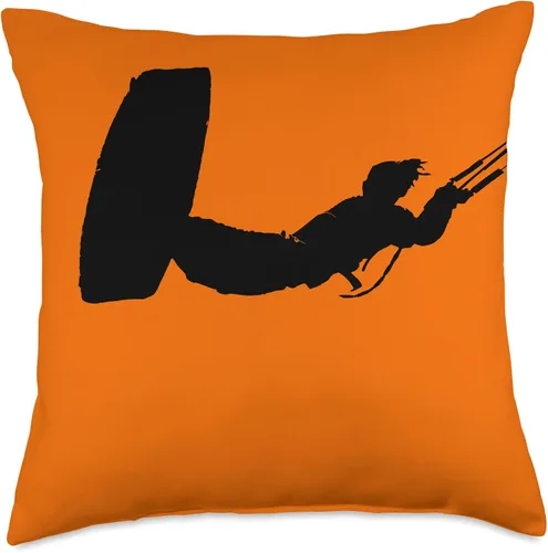 Miniatura 4 de Kitesurf Gifts and Surf Lover Tees by taiche Kiter Action - Almohada de kitesurfer estilo libre, color negro, 16 x 16 pulgadas, multicolor