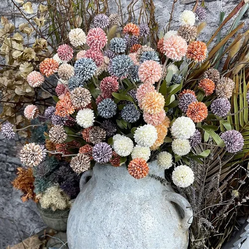 Miniatura 3 de Fake Flowers Dandelion Flower Ball Branch Silk Artificial Flowers Home Wedding Decor Flore Arrangement Accessaries Fake Flores Artificial Flowers