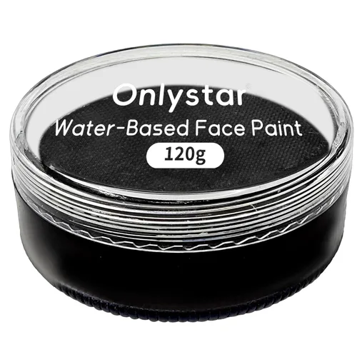 Pintura facial negra de 4.23 oz, a base de agua y no tóxico, maquillaje profesional para rostro y cuerpo SFX para Halloween, payaso, bromista,
