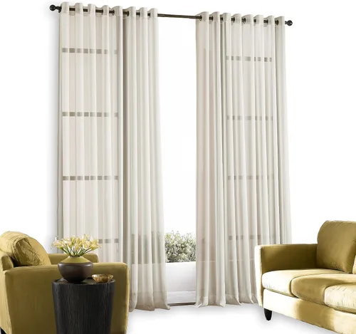 Miniatura 2 de Curtainworks Soho - Cortina de gasa transparente con ojales, 59 x 63 pulgadas, ostra