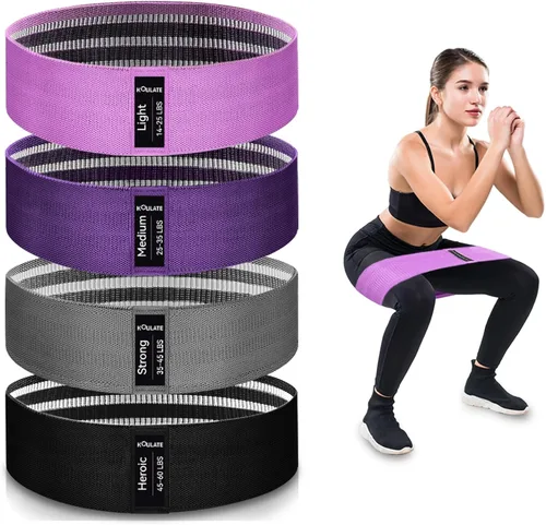 Miniatura 10 de Bandas de ejercicio, bandas de resistencia de tela de 3 niveles para entrenamiento, bandas de entrenamiento de resistencia para mujeres y hombres
