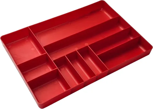 Bandeja organizadora de herramientas de 10 compartimentos, bandeja organizadora de cajones de herramientas, organizador de caja de herramientas, Rojo