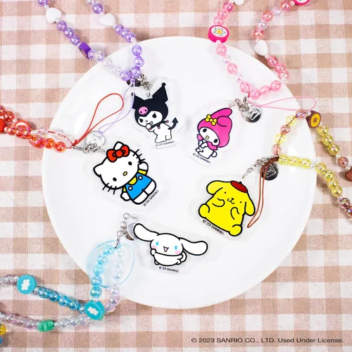 Miniatura 7 de iFace - Pulsera de cuentas de Hello Kitty y sus amigos - Correa universal para teléfono con dije, bonita cadena para muñeca, cordón estético i.