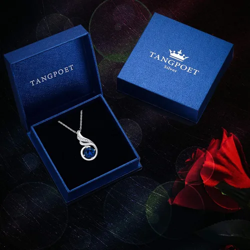 Miniatura 4 de Collares de plata de ley 925 con piedra de luna de ópalo, perla y circonita cúbica, joyería de fénix, regalos de cumpleaños para mujeres y niñas