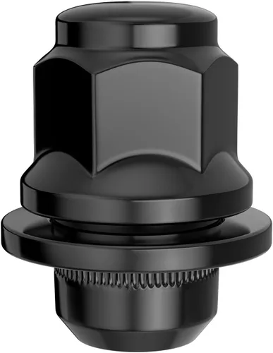 Miniatura 15 de MIKKUPPA 20 piezas de tuercas de llanta M12 x 1.25 – 37 mm 13/16 Hex OEM estilo mag con arandela de fábrica, tuercas negras de reemplazo para rueda