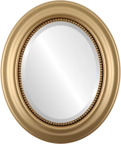 Miniatura 28 de OVALCREST Espejo de pared ovalado biselado para decoración del hogar, estilo patrimonial, espray plateado, dimensiones exteriores de 25 x 29 pulgadas