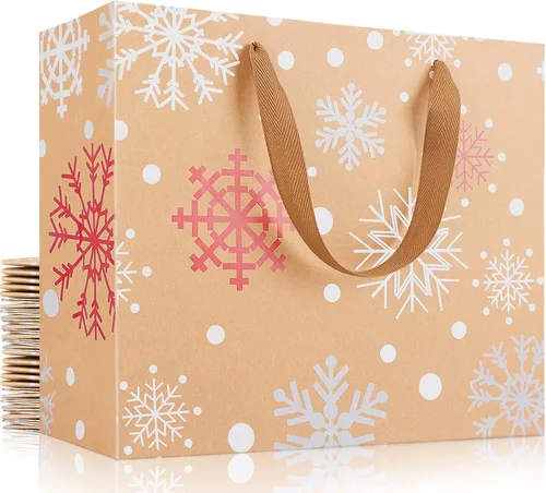 Miniatura 45 de EUSOAR Bolsas de regalo grandes negras, paquete de 12 bolsas de papel de compras de 16 x 6 x 12 pulgadas con asas, bolsa de mercancía de papel kraft