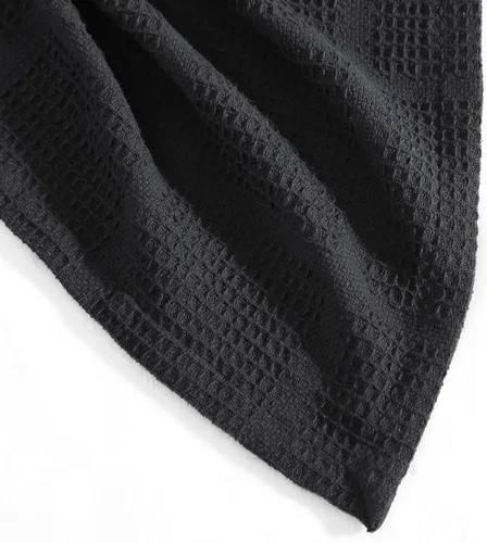 Miniatura 6 de Kenneth Cole - Manta tamaño King, manta de algodón 100% texturizado de rejilla de gofre para cama o sofá, ligera y transpirable para comodidad Negro