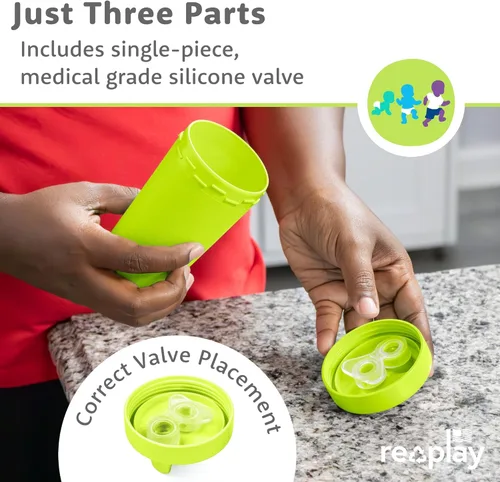 Miniatura 8 de Re-Play - Vasos con tapa y boquilla de 10 oz., hechos en EE.UU. para niños pequeños de 1 año en adelante, a prueba de derrames, aptos