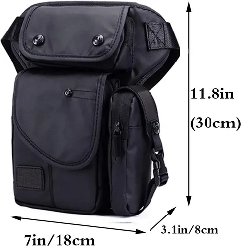 Miniatura 2 de Pequeña cangurera de cintura multibolsillo Oxford táctica muslo militar caída pierna bolsa carreras camping senderismo motocicleta bicicleta