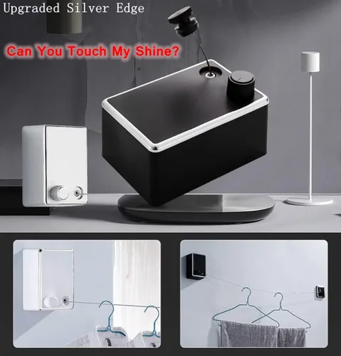 Miniatura 3 de Tendedero retráctil para ropa para exteriores/interiores, resistente acero inoxidable ajustable secador de alambre de cuerda de secado con caja