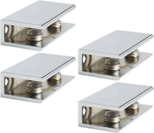 Miniatura 18 de Alise Soporte de ducha ajustable para estante de vidrio, soporte de abrazadera rectangular resistente para estantes de vidrio de 0.394-0.472 in