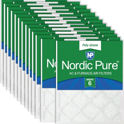 Miniatura 59 de Nordic Pure Filtros de aire para horno MERV 6 de 18 x 25 x 1 pulgadas (tamaño real: 17 1/2 x 24 1/2 x 3/4), color verde poliéster MERV 6, reduce