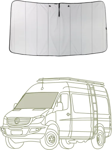 VanEssential Cubierta magnética aislante de oscurecimiento para parabrisas delantero diseñada para Mercedes-Benz NCV3/VS30 (años de furgoneta 2007 a