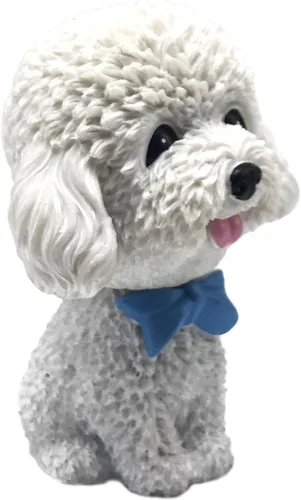 Miniatura 2 de IBWell Mini perro con cabeza de resina, para decoración de tablero de tablero de tablero de auto