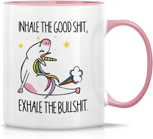 Miniatura 10 de Retreez Divertida taza de yoga con texto en inglés "I Do Yoga Because Punching People Is Frowned Upon Meditation", tazas de café de cerámica de 11