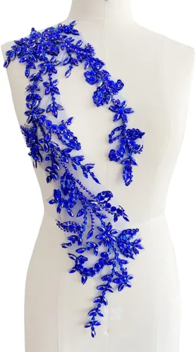 Miniatura 19 de PLune Diamantes de imitación acrílicos brillantes hechos a mano en apliques de encaje, cuentas de costura, parches para accesorios para vestido