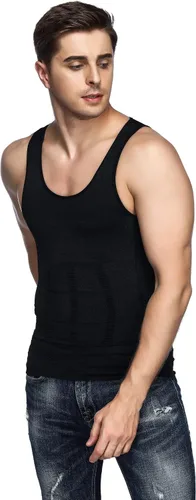 Miniatura 4 de Odoland Camisa adelgazante para hombre, chaleco de compresión térmica, capa base de compresión delgada, muscular, moldeadora