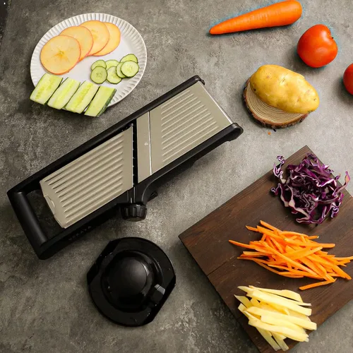 Miniatura 7 de VEKAYA - Rebanadora de mandolina para cocina, rebanadora de verduras ajustable, picadora de alimentos, cortadora de papas, mandolina, rebanadora