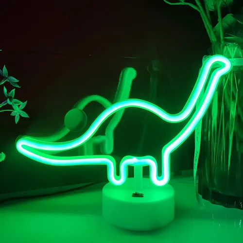 JYWJ Letreros de neón con base de soporte, luz de neón alimentada por USB o 3 pilas AA, decoración de pared de escritorio LED, varias fiestas,