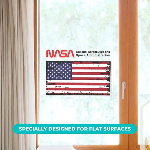 Miniatura 4 de Decoración de pared de la bandera estadounidense de la NASA, decoración I Space para habitación de niños, calcomanía de la NASA para decoración