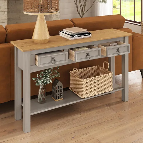 Furniture Dash Consola de mesa de pasillo de madera maciza de 47.9 pulgadas de ancho, 12.6 pulgadas de profundidad, 28.8 pulgadas de alto, mesa de