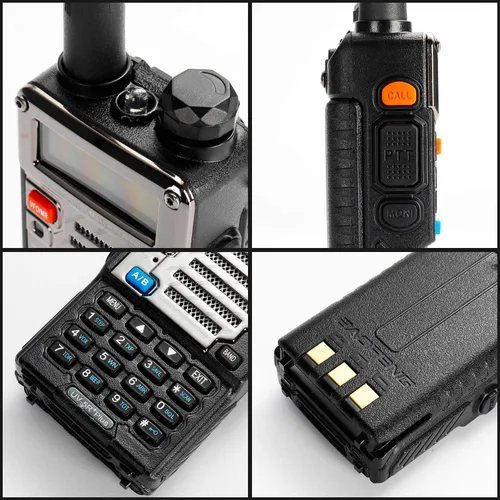 Miniatura 3 de Baofeng UV-5R+ Plus - Radio de mano para jamón, radio bidireccional de doble banda recargable de largo alcance, con auricular y cable