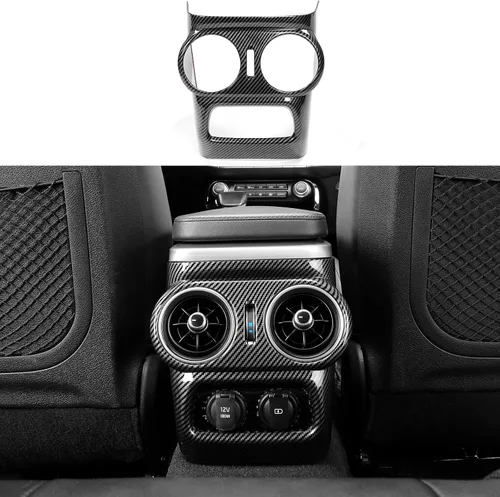 Miniatura 3 de YOUTOOCAR Cubierta de ventilación trasera de CA con patrón de fibra de carbono compatible con accesorios Kia Stinger 2018-2023