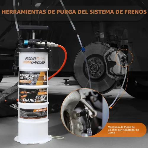 Miniatura 5 de FOUR UNCLES Extractor de aceite de 6.5L – Extractor de líquido al vacío neumático/manual con removedor de tanque de bomba y 5 tubos para cambio