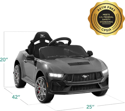 Miniatura 9 de Best Choice Products Auto Eléctrico de Paseo de 12V para Niños con Licencia Oficial de Ford Mustang con Control Parental, Luces LED, 2 Velocidades