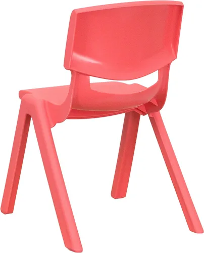 Miniatura 4 de Flash Furniture Whitney - Paquete de 10 sillas escolares apilables de plástico rojo con altura de asiento de 12 pulgadas
