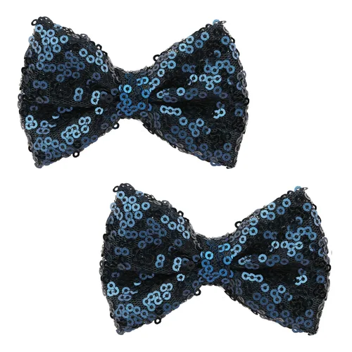 Miniatura 11 de Love Fairy - Horquilla de lazo con purpurina de 3 pulgadas, clip de lentejuelas brillantes para niñas, adolescentes y mujeres (negro)