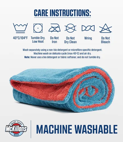 Miniatura 7 de McKillans® Toalla de secado de coche extra grande de doble color XL, sin bordes, ultra suave y absorbente, 36 x 28 pulgadas, toalla de microfibra