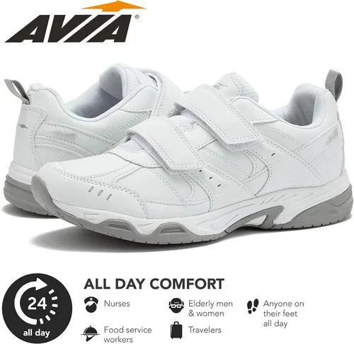 Miniatura 8 de Avia Avi-Union II - Zapatos antideslizantes con correa para mujer, cómodos zapatos de seguridad para el trabajo, enfermería, restaurantes y caminar