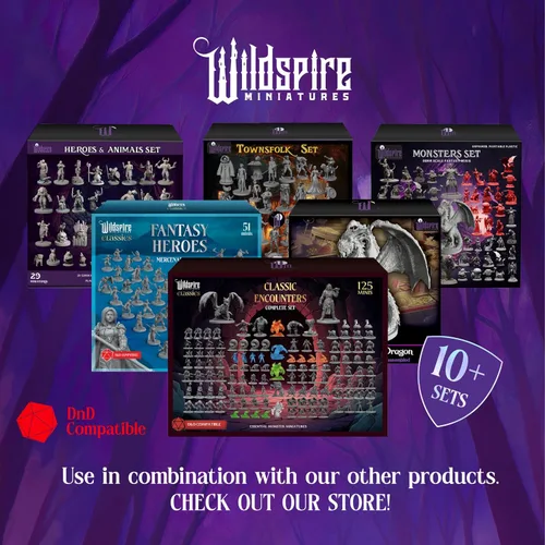 Miniatura 8 de Wildspire Heroes, NPC Animal Companions & Troll King para miniaturas DND a granel 1.102 in DND Minis Calabozos y Dragones Miniaturas D&D Miniaturas
