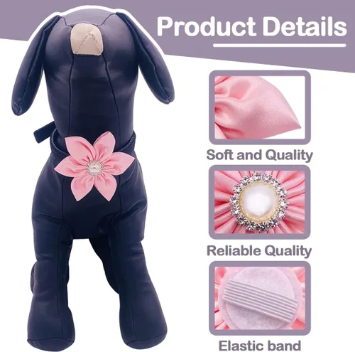 Miniatura 4 de PET SHOW Dijes de flores para perros pequeños de San Valentín, accesorios para perros medianos y grandes, gatos, cachorros, conejos, cerdos, lazos
