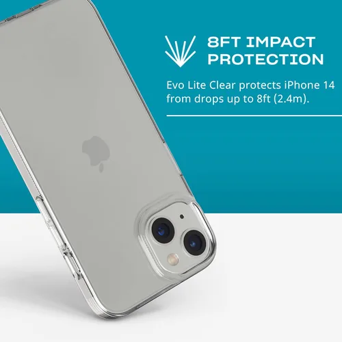 Miniatura 3 de tech21 iPhone 14 Evo Lite - Funda delgada y transparente que absorbe los golpes con protección contra caídas de 8 pies