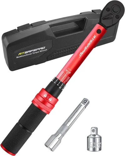 Miniatura 10 de ATsafepro Llave Dinamométrica Digital - Impulsor de 1/2 Pulgada y 5.1-340Nm (3.8-250.8 ft-lb), Llave Dinamométrica de Servicio Pesado con Zumbador