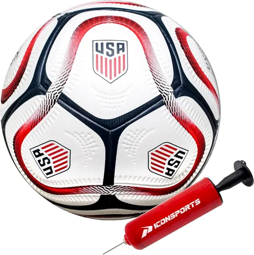 Miniatura 26 de Icon Sports Balón de fútbol oficial de la Federación de Fútbol de USA83BL-Blanco