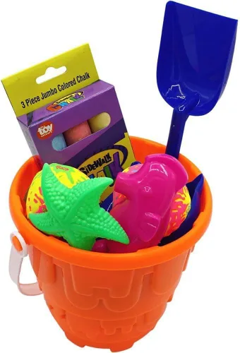 Miniatura 5 de 4E's Novelty 12 juegos de juguetes de playa, incluye 12 cubos de arena, 12 palas, 24 moldes de arena para niños, cubos de playa pequeños de 5.75