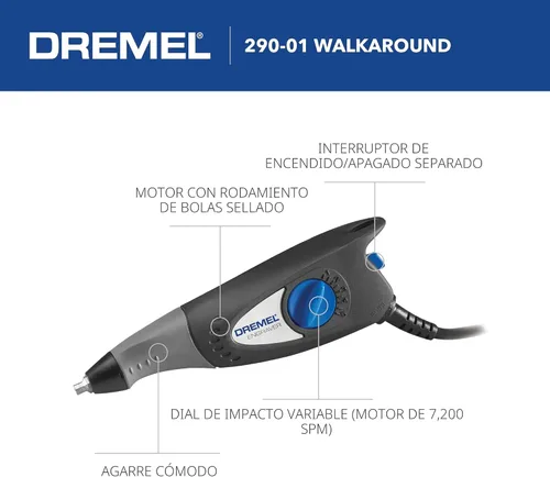 Miniatura 3 de Grabador de 7200 golpes por minuto Dremel 290-01 0.2 Amp incluye plantilla de letras y números